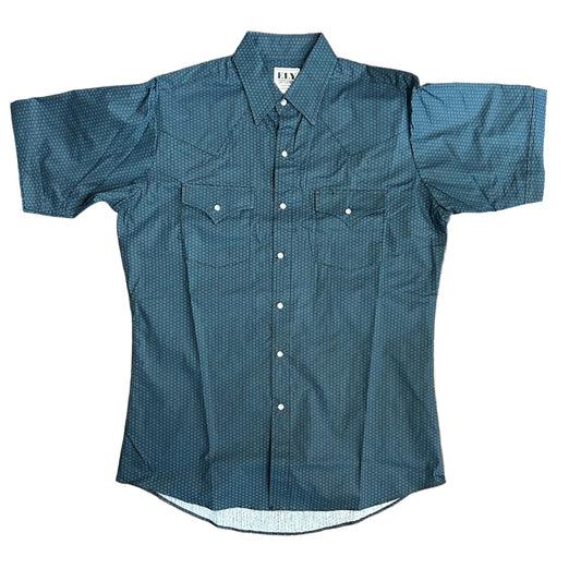 Black/Green Geo Print S/S