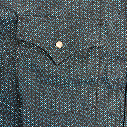 Black/Green Geo Print S/S