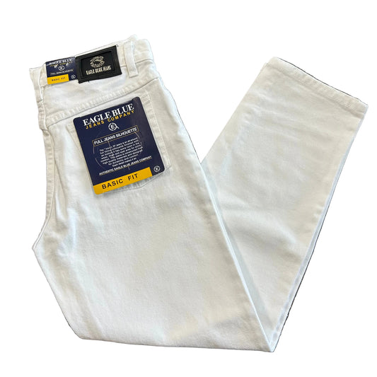 Boys' White Basic Fit Jeans