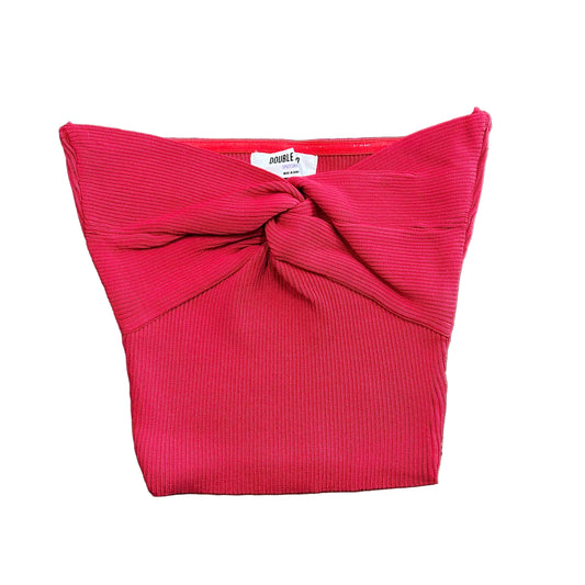 Ribbed Knot Bustier - Red