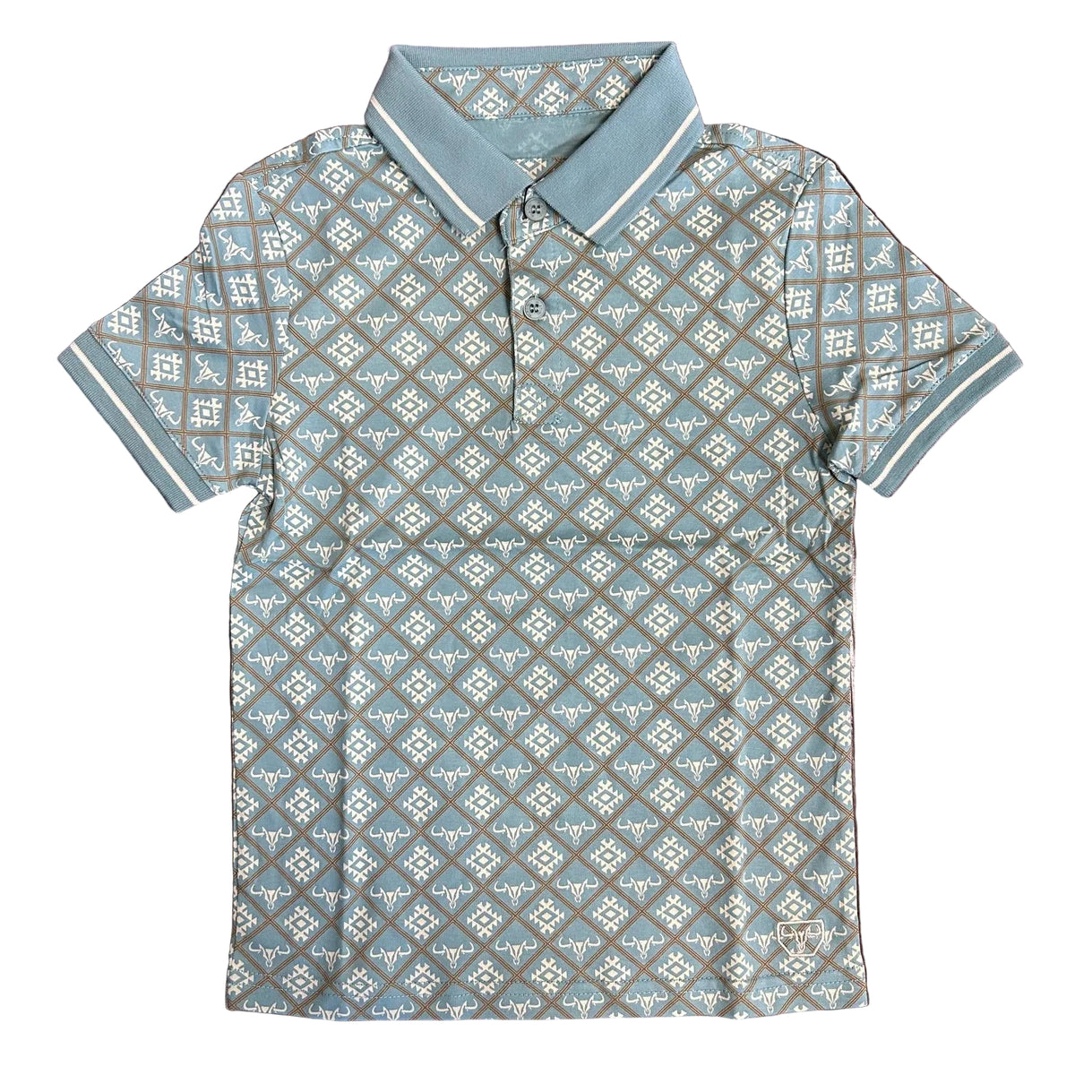 SALE - Kids' Aztec Polo - Turquoise