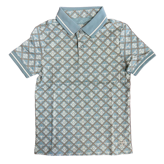 Kids' Aztec Polo - Turquoise