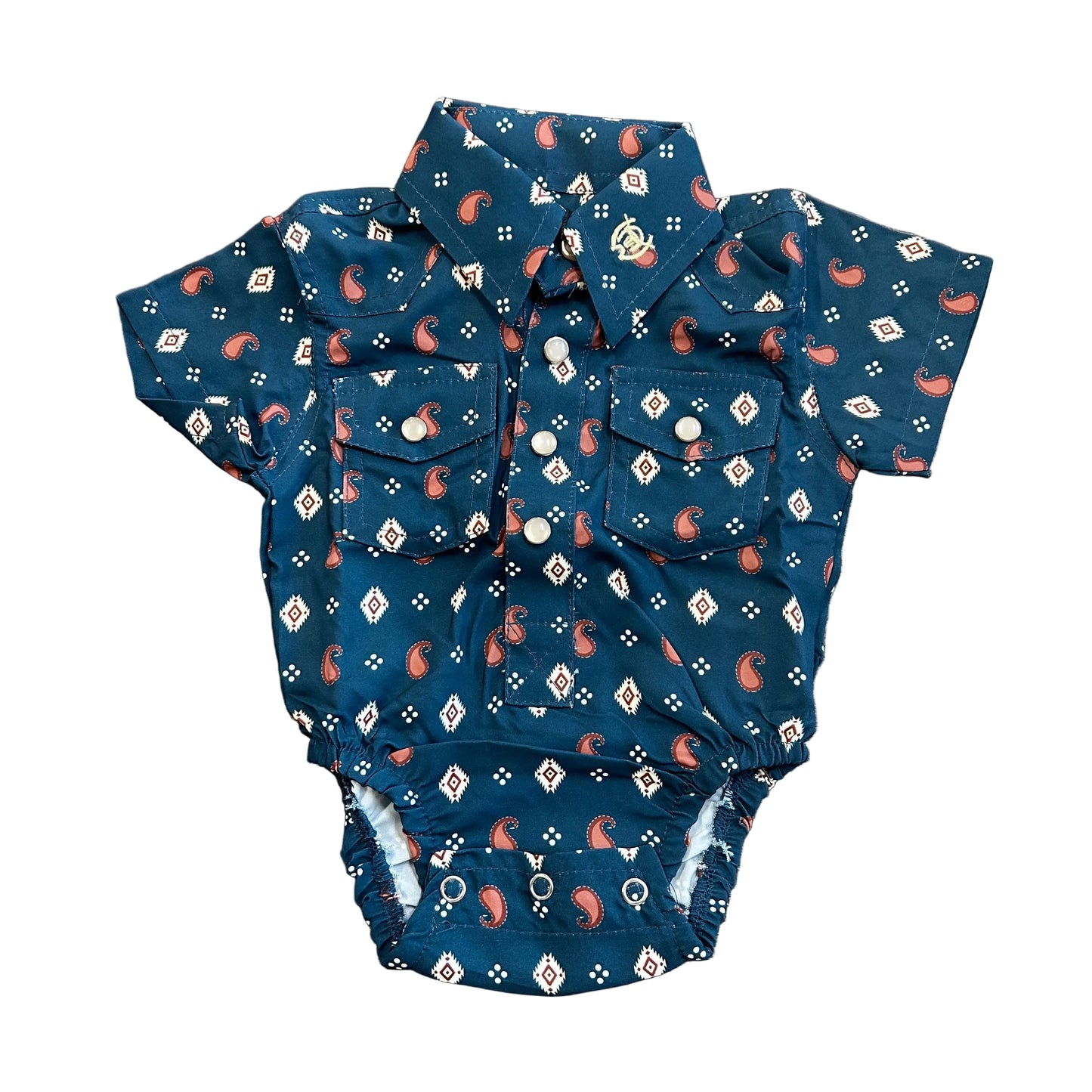 Teal Printed Romper