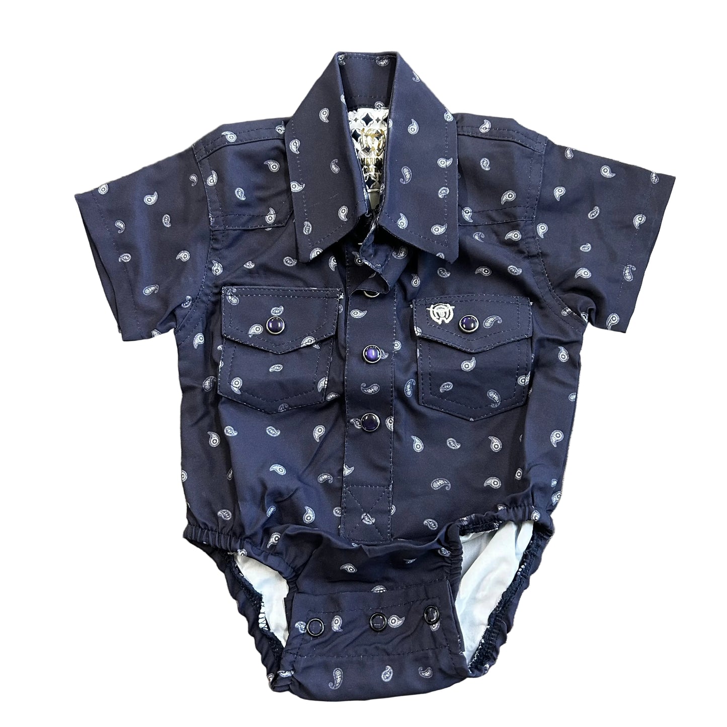 Blue Paisley Romper