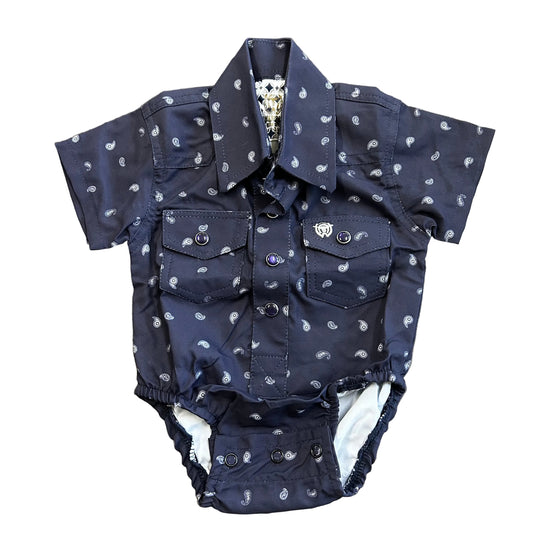 Blue Paisley Romper