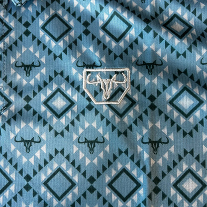 Geo Cattle Polo - Blue