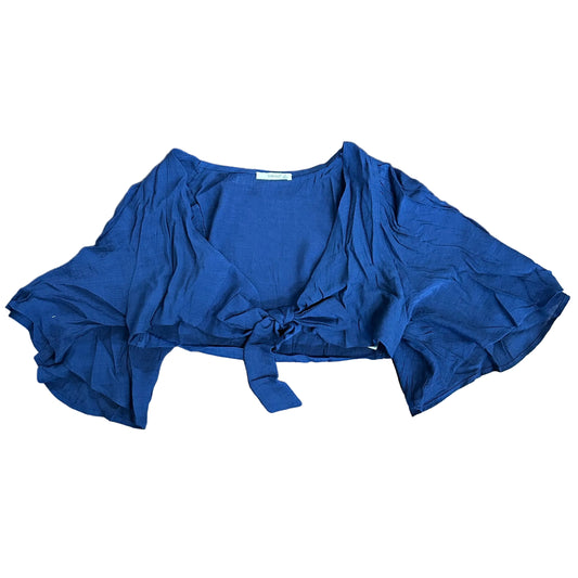 Essential Front Tie Crop Top - Navy