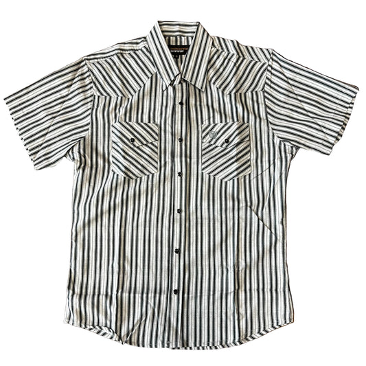 Stripe Printed S/S - Grey/Black