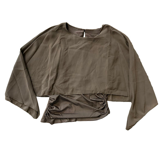 Asymmetrical Hem Chiffon Cape Sleeve
