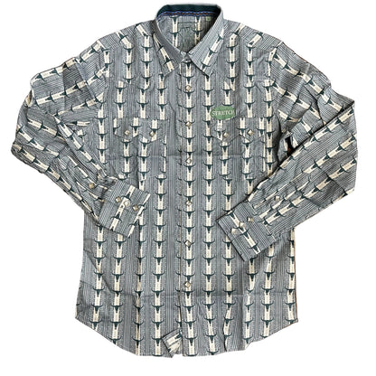 Tonal Floral Western L/S