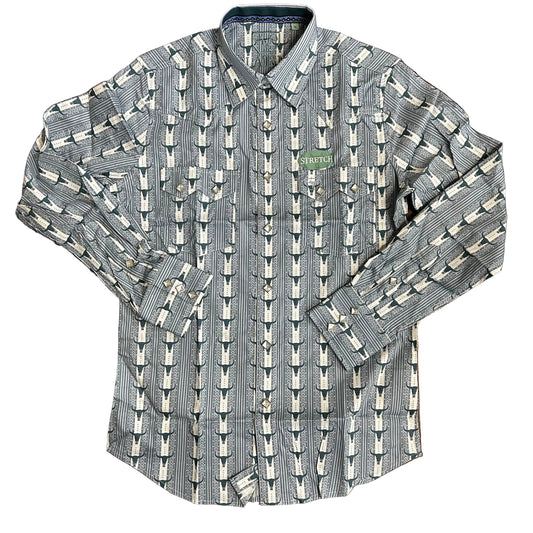 Tonal Floral Western L/S