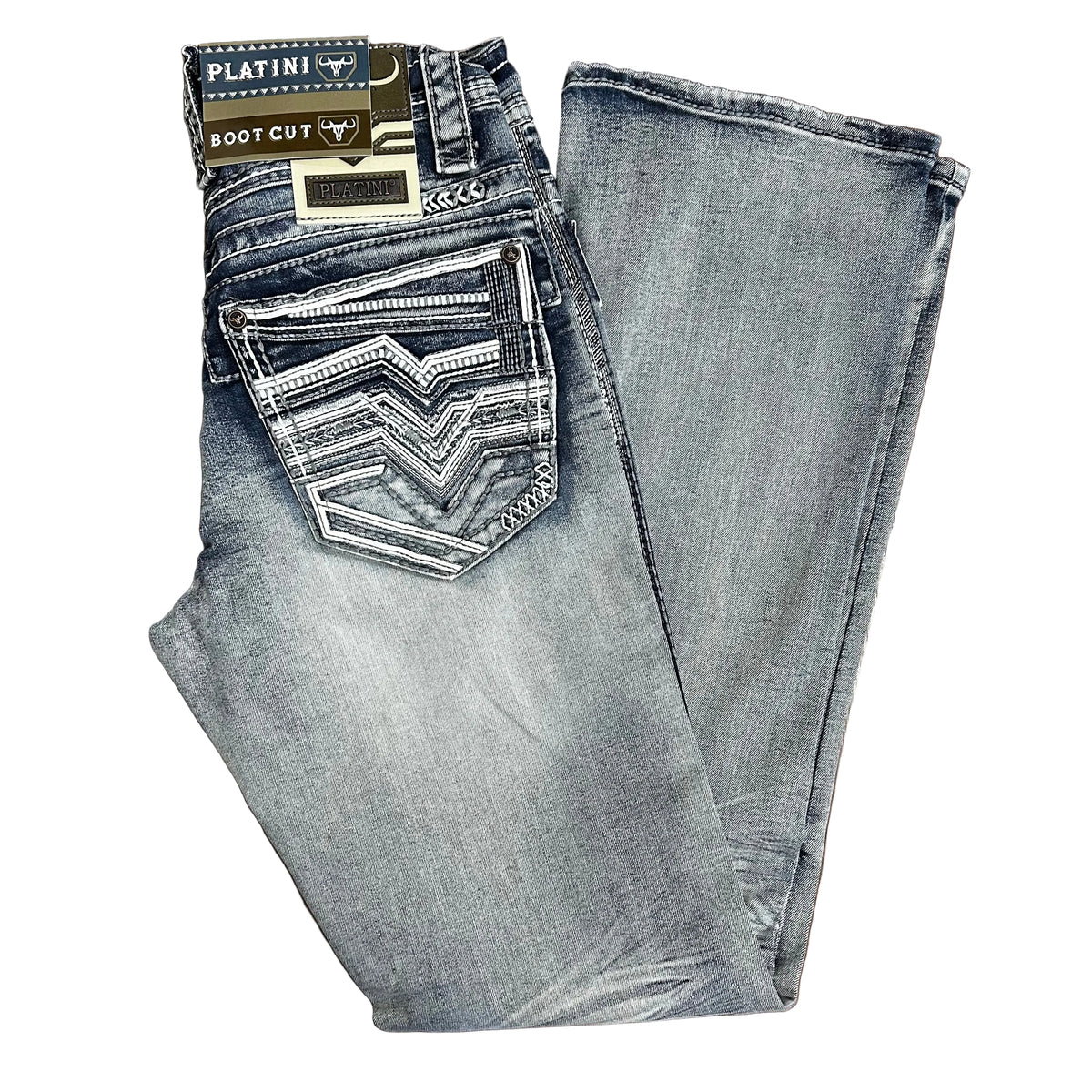 Holt Ridge Chevron Bootcut Jean - Slate Grey
