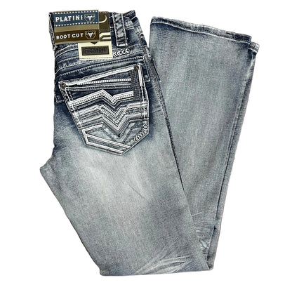 Holt Ridge Chevron Bootcut Jean - Slate Grey