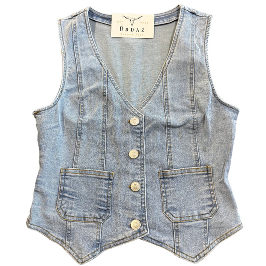 Button Down Denim Vest