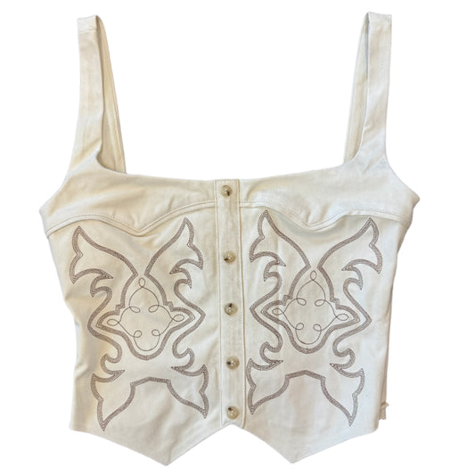Jessie Suede Corset - Cream