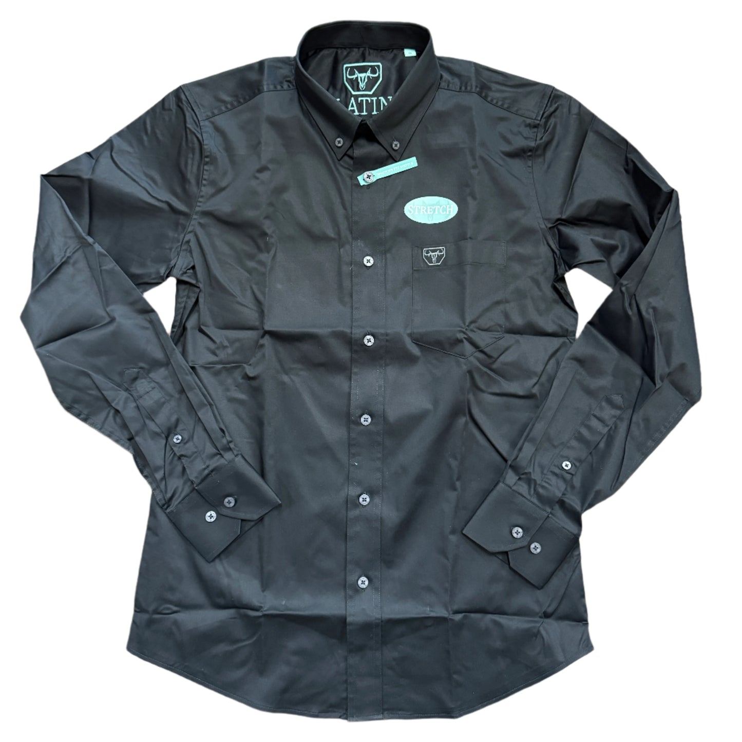 Pocket Logo Black Button Shirt