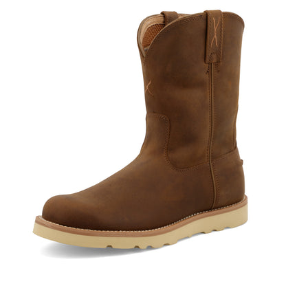 10" Work Pull On Wedge Sole Boot - Distressed Saddle