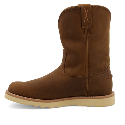 10" Work Pull On Wedge Sole Boot - Distressed Saddle