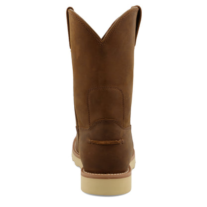 10" Work Pull On Wedge Sole Boot - Distressed Saddle