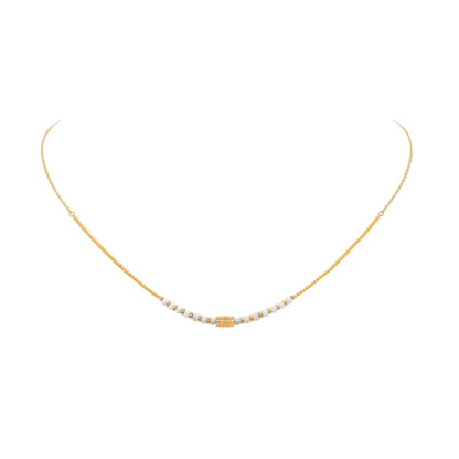 14K Chain Boho Necklace - White