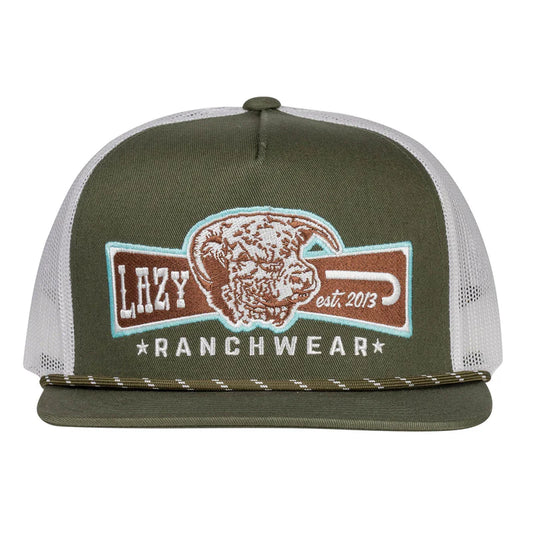 Olive & White Diamond Banner Hat