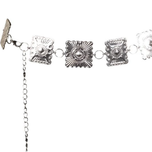 Square Western Concho Chain Belt