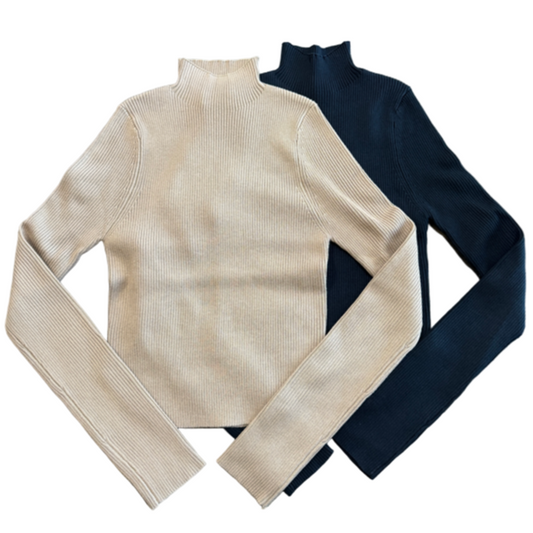 Ribbed Turtleneck Top