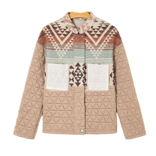 Beige Quilted Shacket