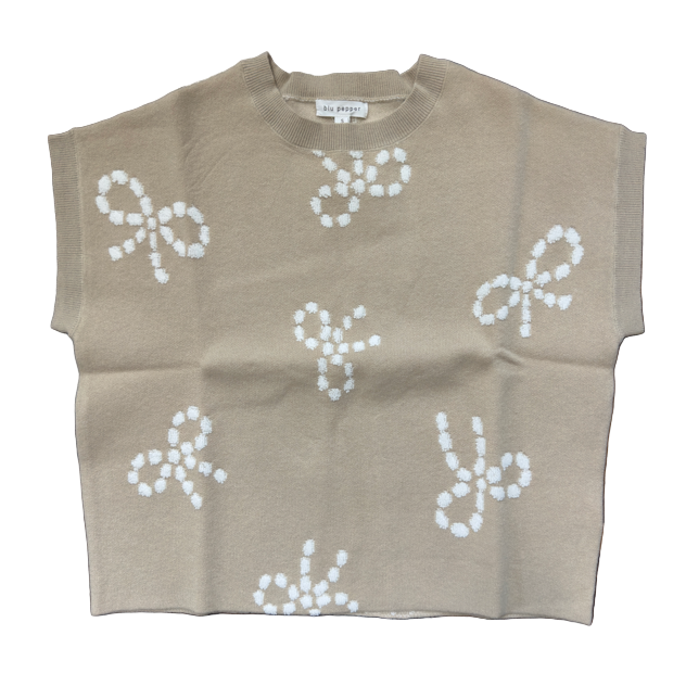 Bow Pattern Knit Sweater