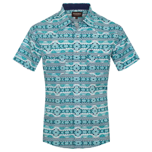 Turquoise Aztec Pearl Snap