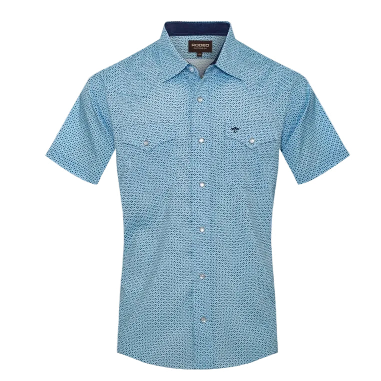 Blue Aztec Western Pearl Snap