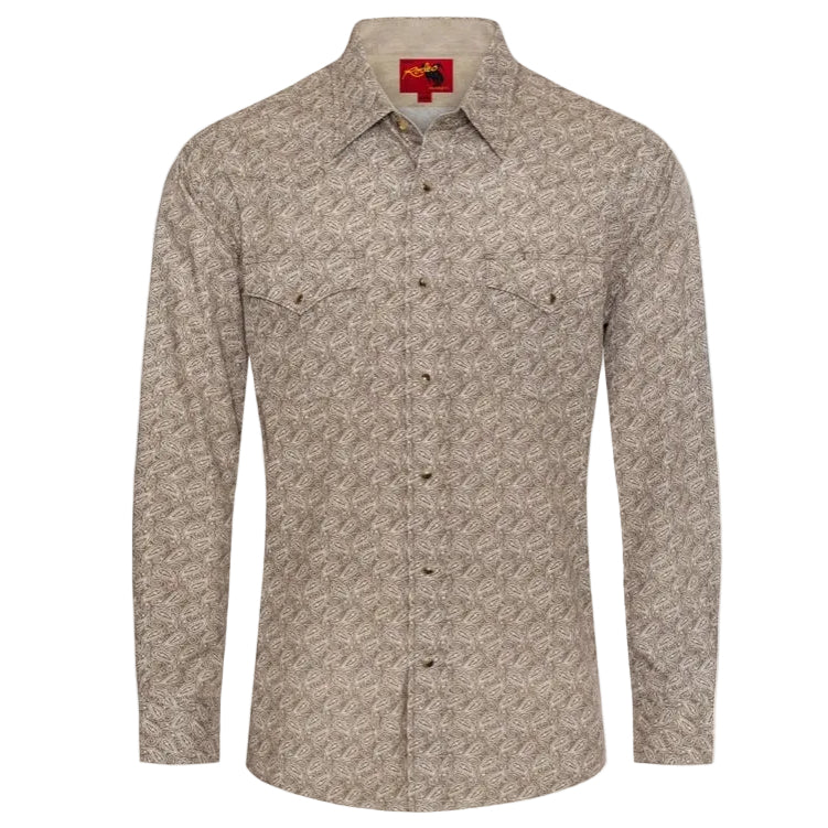Brown Paisley Pearl Snap