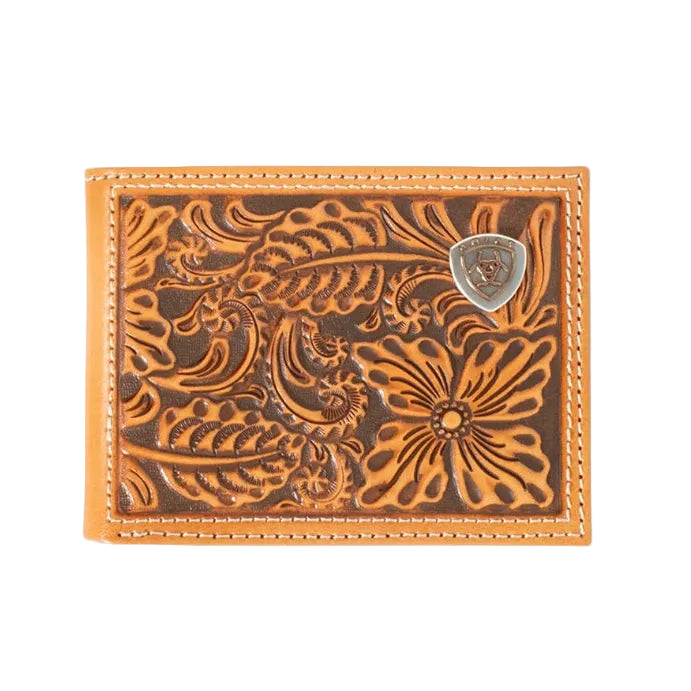 Floral Embossed Logo Wallet