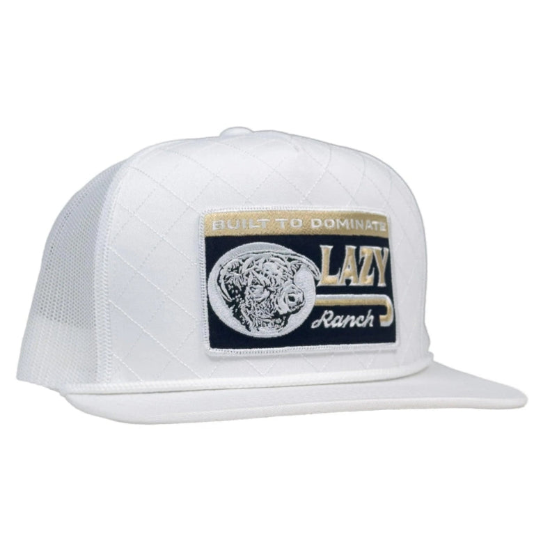 White Dominate Quilted Hat