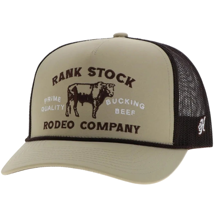 "Rank Stock" Hat Tan/Brown w/Brown Stitching