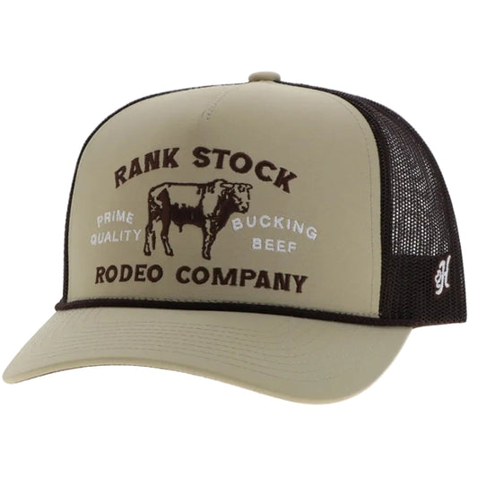 "Rank Stock" Hat Tan/Brown w/Brown Stitching
