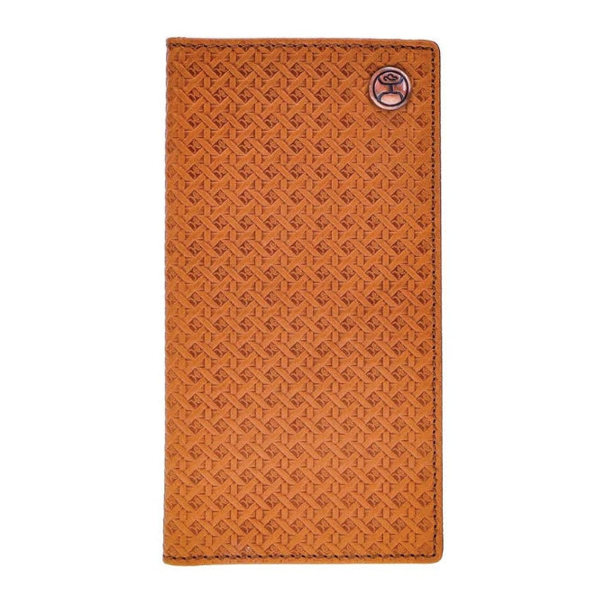 "Hands Up Basket Weave" Rodeo Hooey Wallet Tan