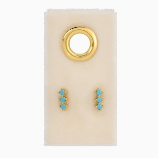 Triple Cz Bar Studs