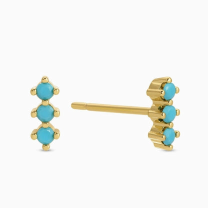 Triple Cz Bar Studs