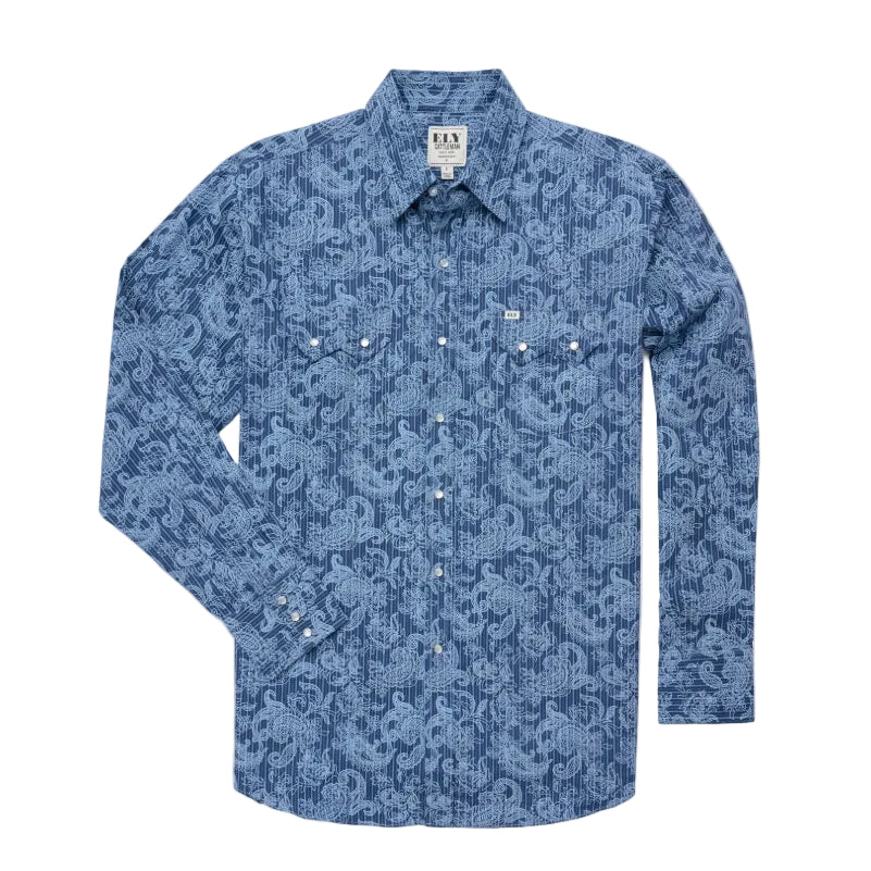 Denim Blue Paisley L/S
