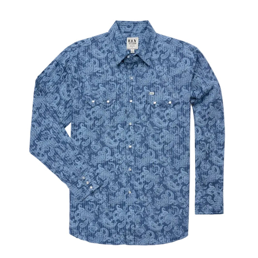 Denim Blue Paisley L/S