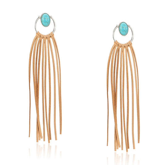 Bohemian Hoop Earrings - Turquoise