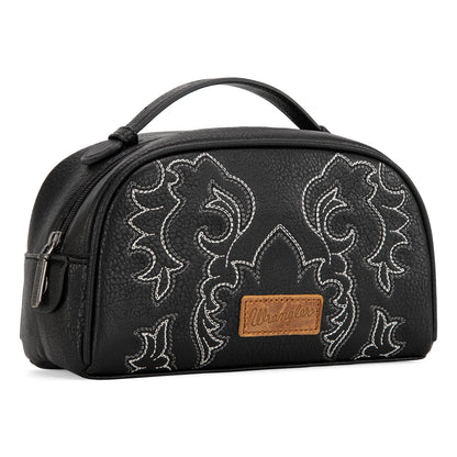 Embroidered Travel Pouch - Black