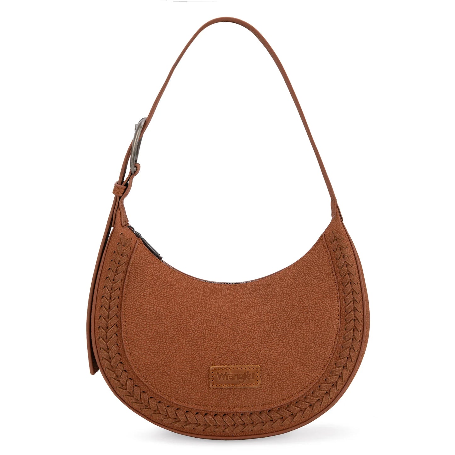 Whipstitch Crescent Crossbody - Brown