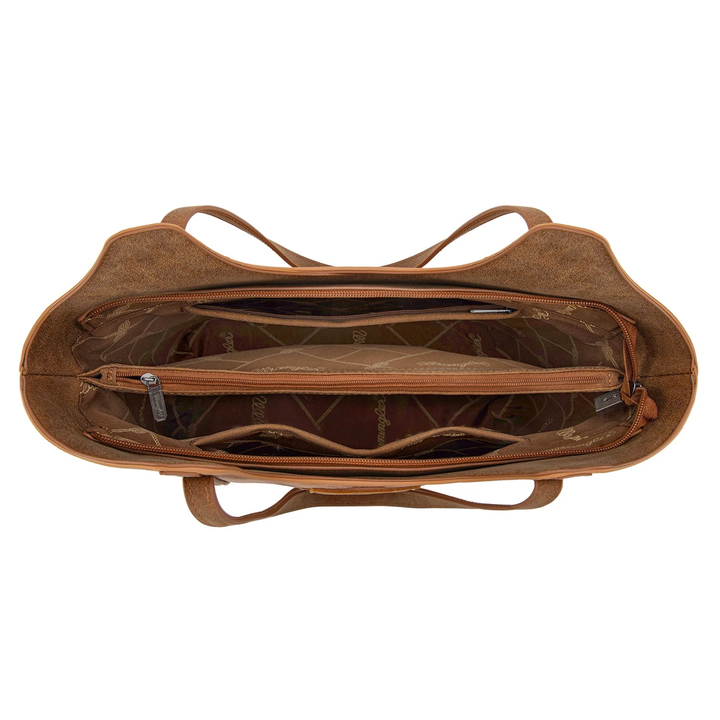 Aztec Embroidered Tote - Brown