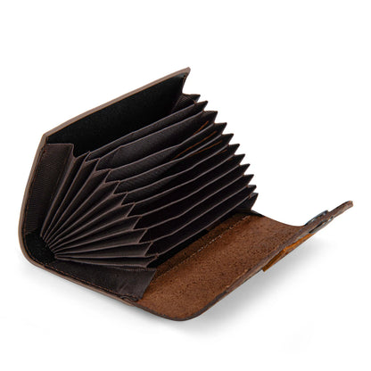Floral Tooled Card Holder - Khaki