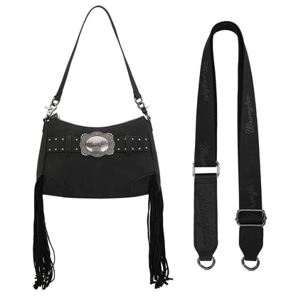 Fringe Buckle Bag - Black