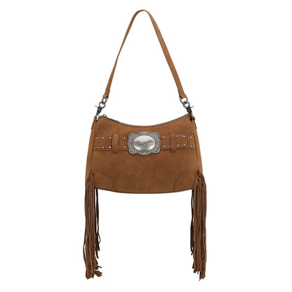 Fringe Buckle Bag - Brown