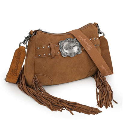 Fringe Buckle Bag - Brown