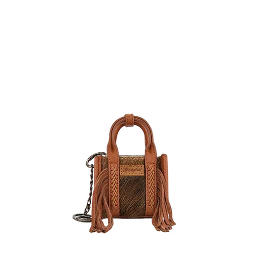 Cowhide Mini Fringe Tote - Brown